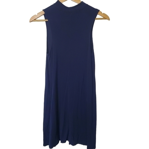 Love Kuza High Neck Flared Tee Dress Blue Size Small - Picture 4 of 8